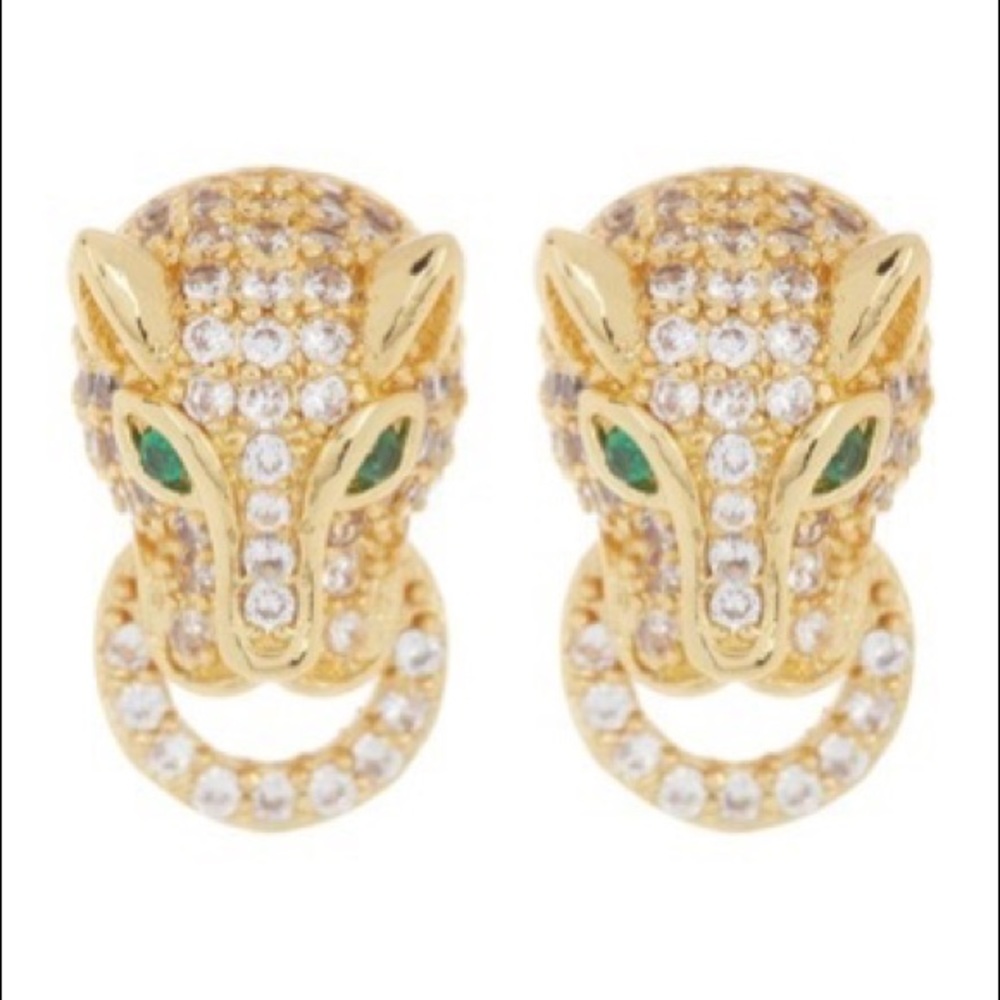 Stunning jaguar 🐆 CZ Encrusted Stud Earrings